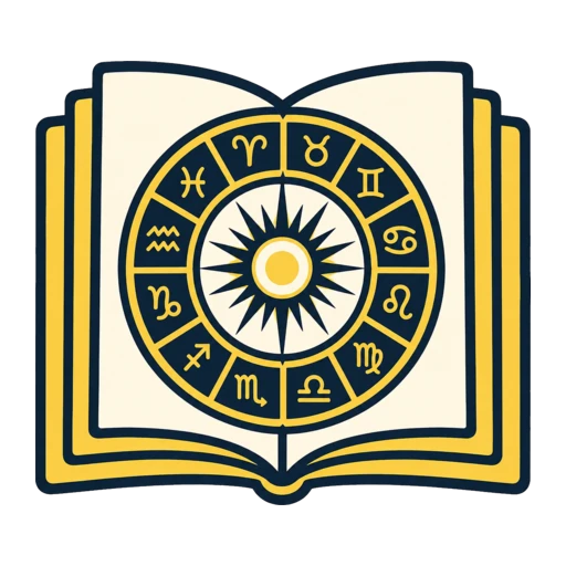Livro aberto com mandala astrológica